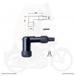 Capuchon anti-parasite bougie NGK LB05F 5 K Ohm - Noire